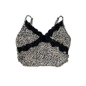 leopard lace trim cami